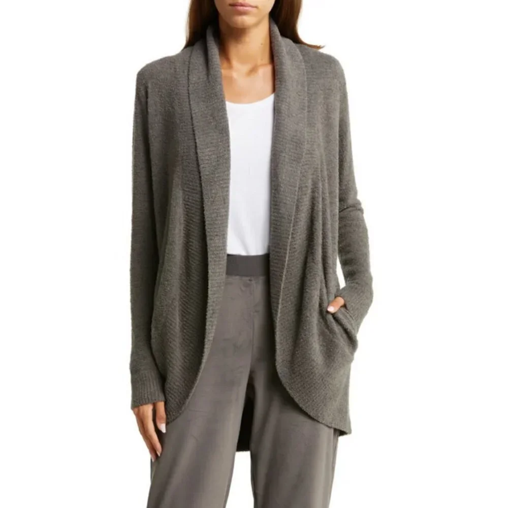 💕BAREFOOT DREAMS💕 CozyChic Lite Circle Cardigan ~ Mineral Gray Medium NWOT